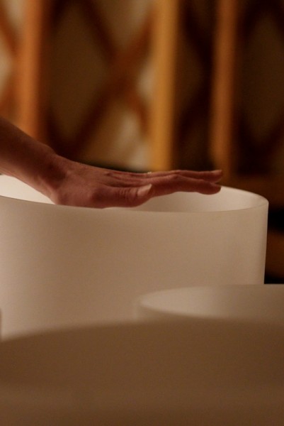 Sound bath sessions in the wellness yurt at Los Poblanos